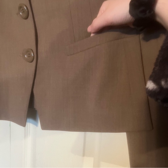 Lafayette 148 Tan Beige Wool Blazer 14 Large Button Down - Picture 4 of 11